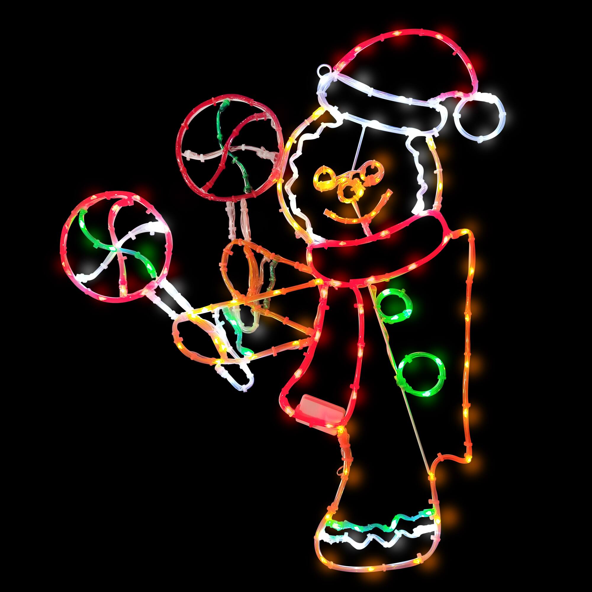 2ft. Pre-Lit Gingerbread Window Decoration